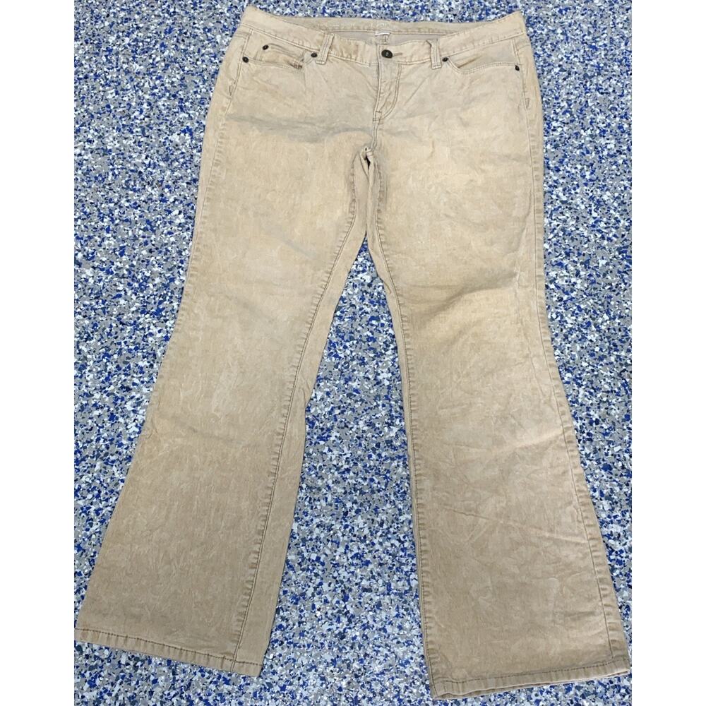 Ann Taylor LOFT Low Rise Modern Boot Tan Khaki Corduroy‎ Pants Women’s Size 12P